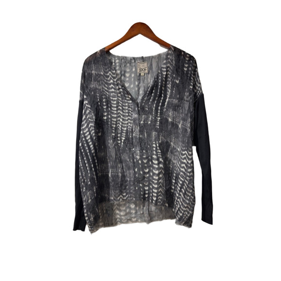 Go Silk Tops - Women's Go Silk Blouse S gray Cream Washable Silk